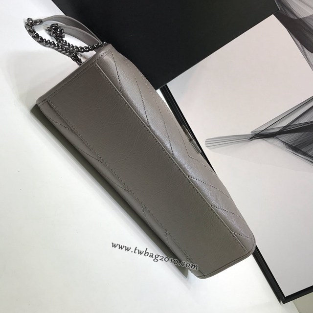 YSL专柜款女包 聖羅蘭經典款爆裂紋羊皮聖羅蘭印花手提包 YSL折疊購物袋手袋  jjh1043